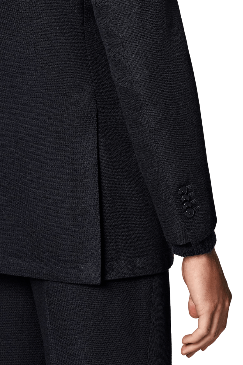 Black Modern Fit Wool Single Breasted Suit