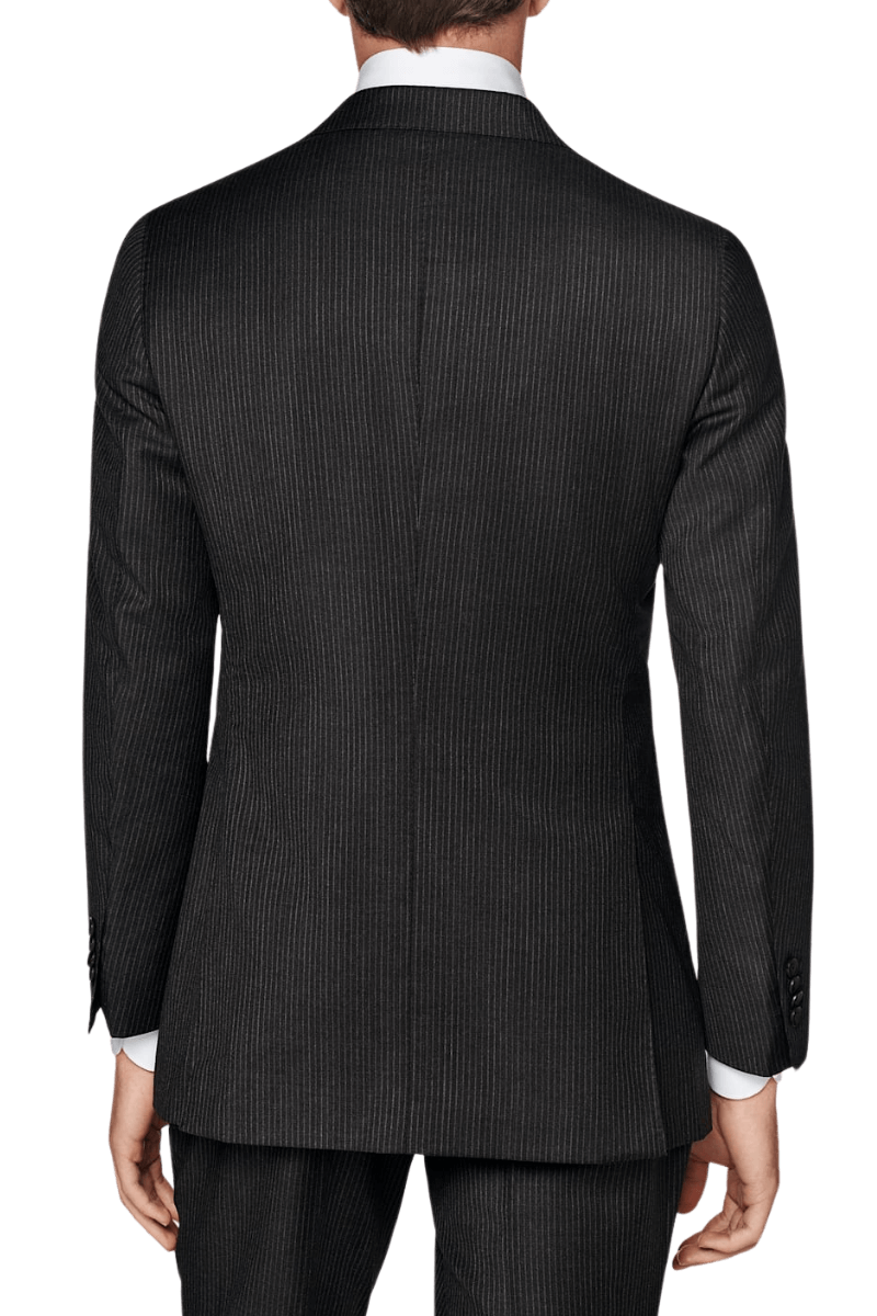 Black Stripe Wool Double Breasted Suit