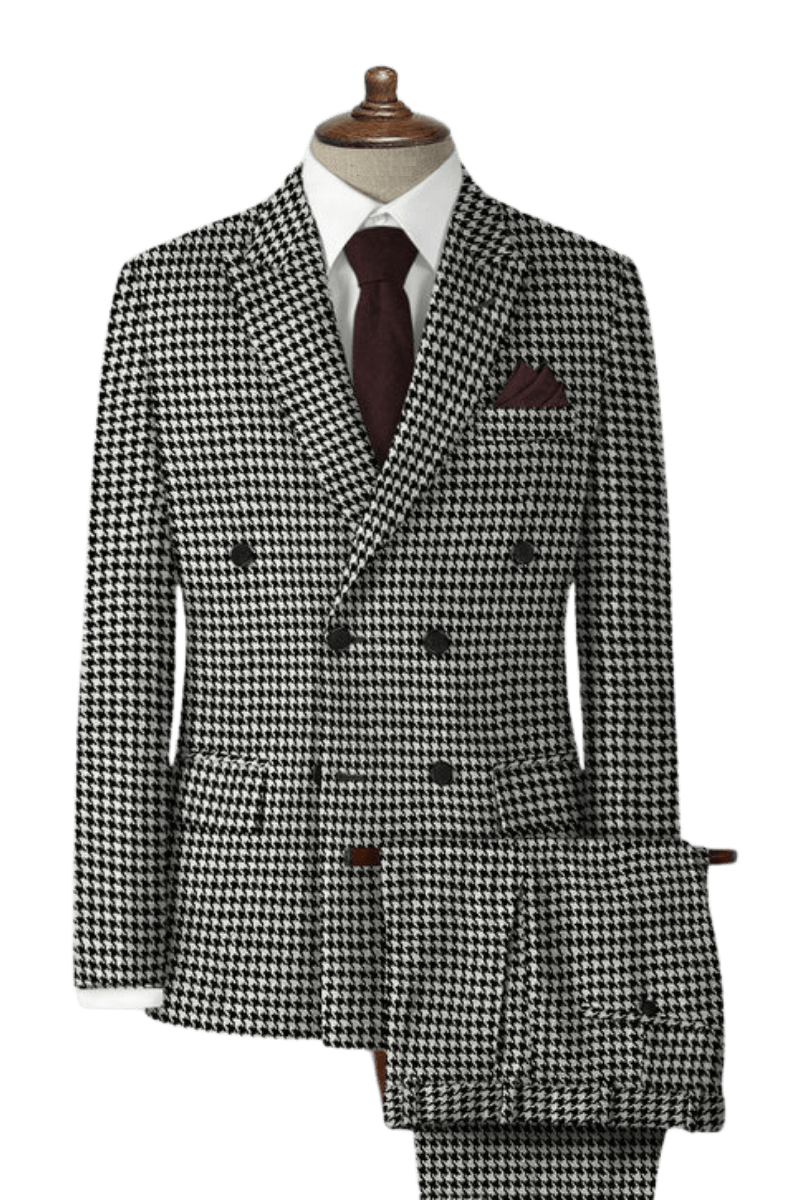 Houndstooth tweed suit discount