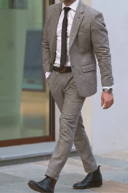 Black & White Houndstooth Tweed Suit