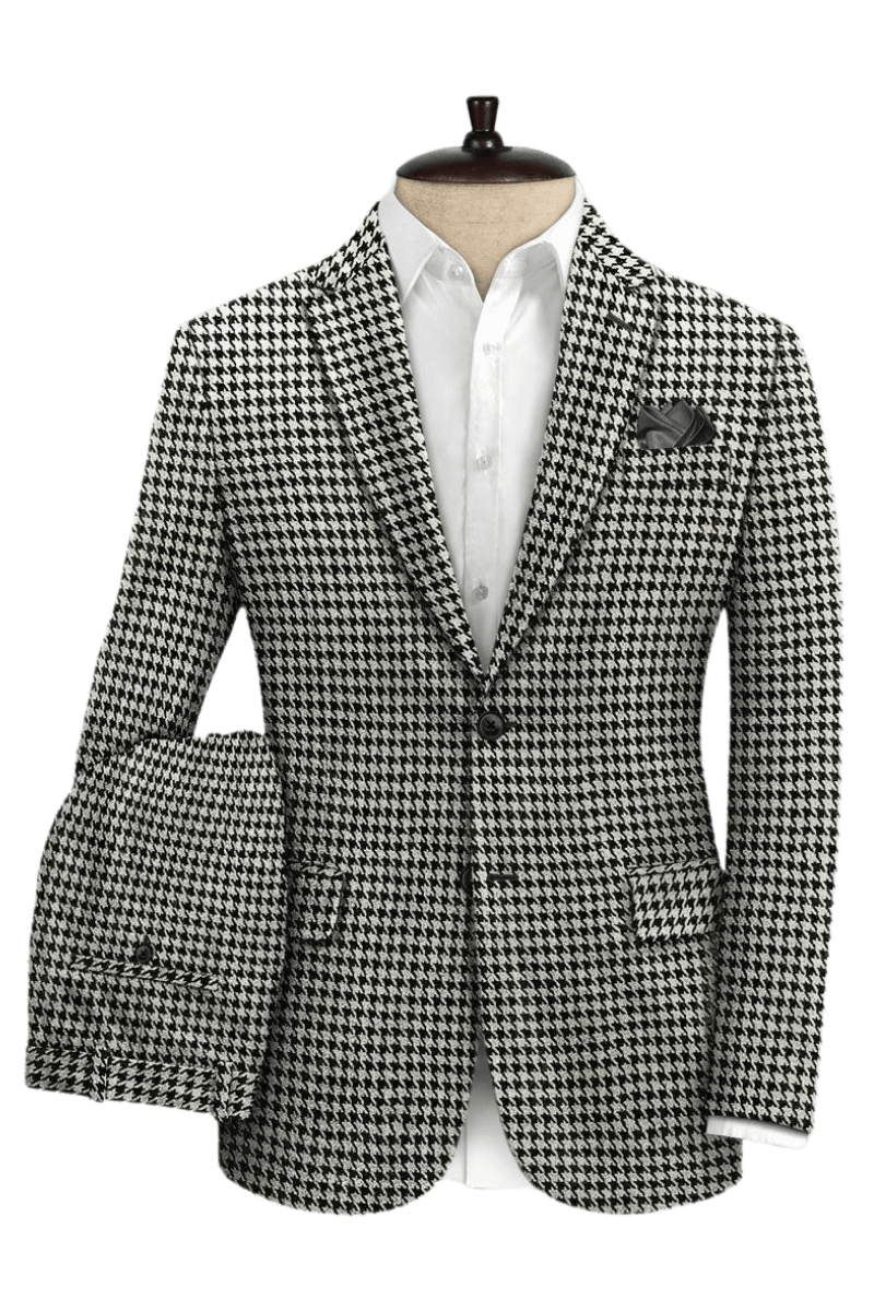 Black & White Houndstooth Tweed Suit