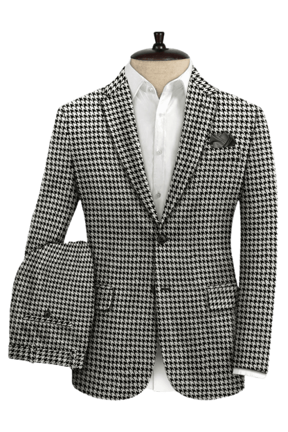 Black & White Houndstooth Tweed Suit