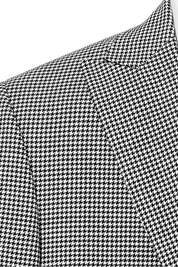 Black & White Houndstooth Wool Single Breasted Peak Lapel Jacket