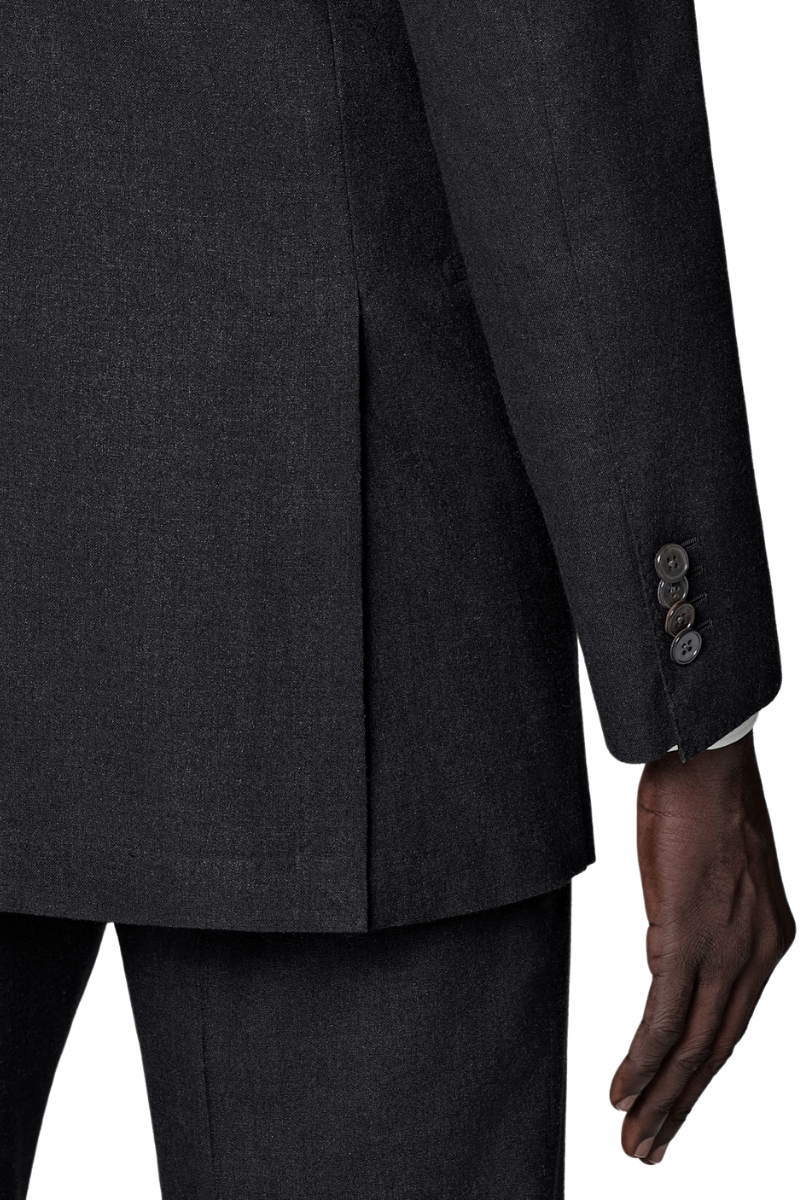 Black Wool Double Breasted 2-Piece Suit