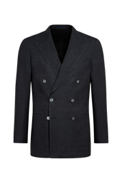 Black Wool Double Breasted 2-Piece Suit