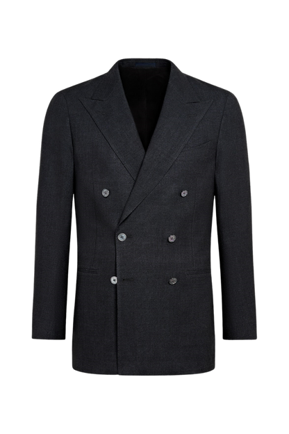 Black Wool Double Breasted 2-Piece Suit