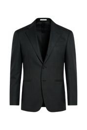 Black Wool Single Breasted 2-Piece Suit