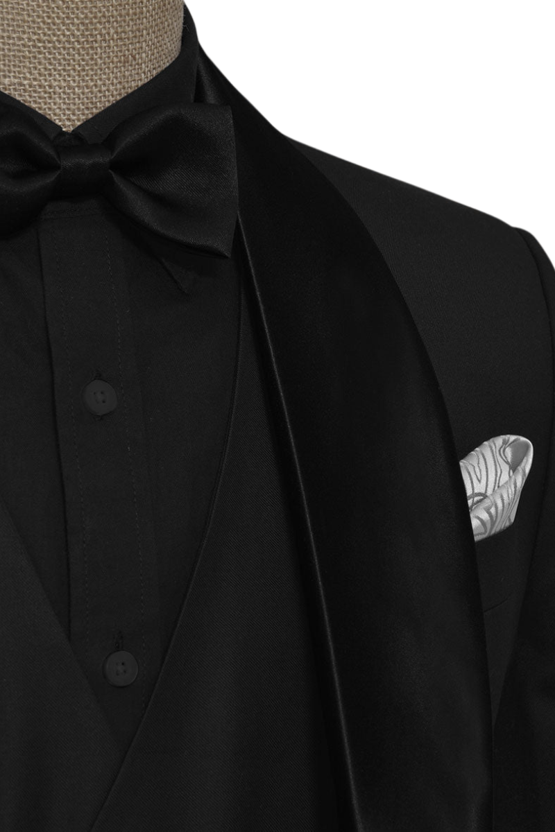 Black Wool Tuxedo 3-Piece Suit