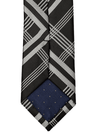 Black & White Italian Plaid Stripe Tie