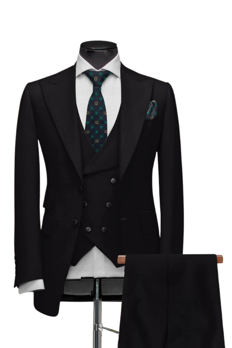 Black Milano Wedding 3-Piece Suit