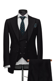 Black Milano Wedding 3-Piece Suit