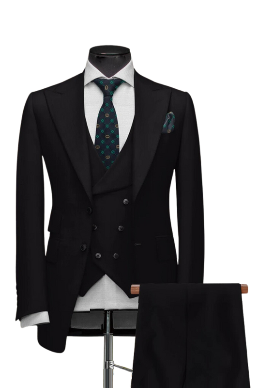 Black Milano Wedding 3-Piece Suit