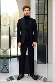 Black Milano Wedding 3-Piece Suit