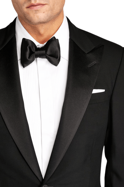 Costume 2 pièces noir coupe standard à 1 bouton 