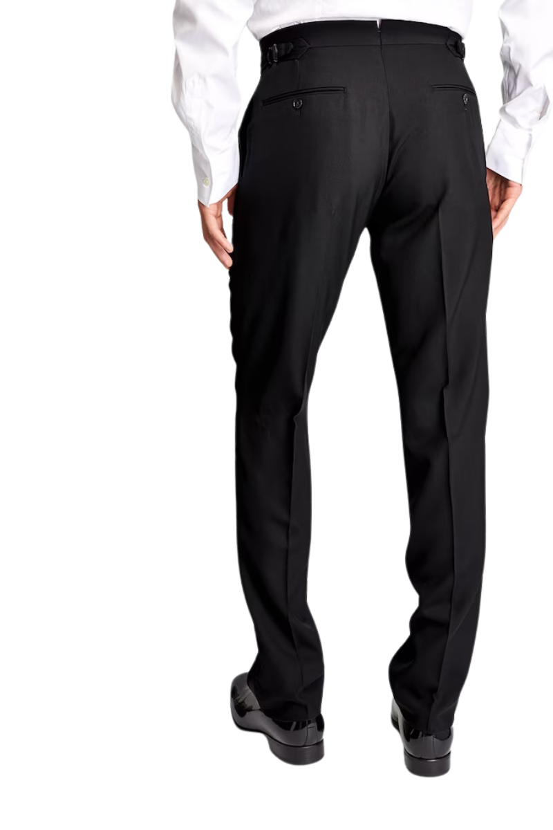 Black Regular fit 2-Piece 1 Button Suit