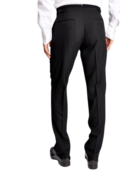 Costume 2 pièces noir coupe standard à 1 bouton 