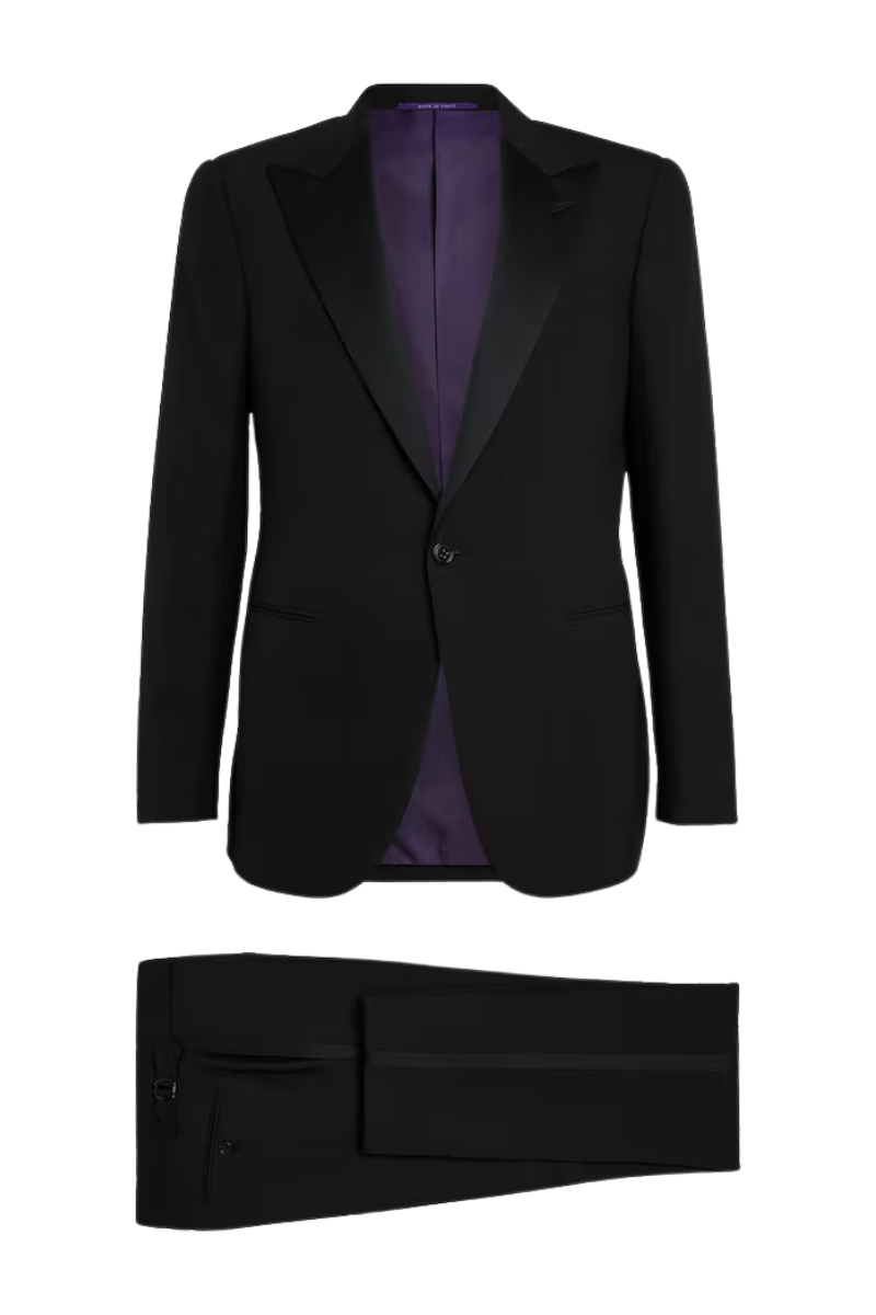 Black Regular fit 2-Piece 1 Button Suit