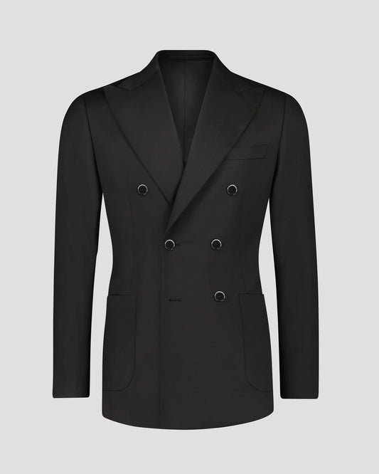 Classic Black 2-piece Peak Lapel double-breasted suit