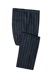 Blue 2-Button Stripe Linen Suit