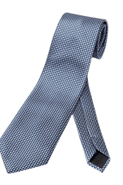 Blue & White Small Diagonal Plaid Tie