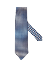 Blue & White Small Diagonal Plaid Tie