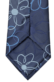 Blue British Retro Flower Pattern Tie