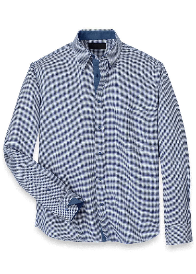 Blue-Cotton-Houndstooth-Casual-Shirt.png