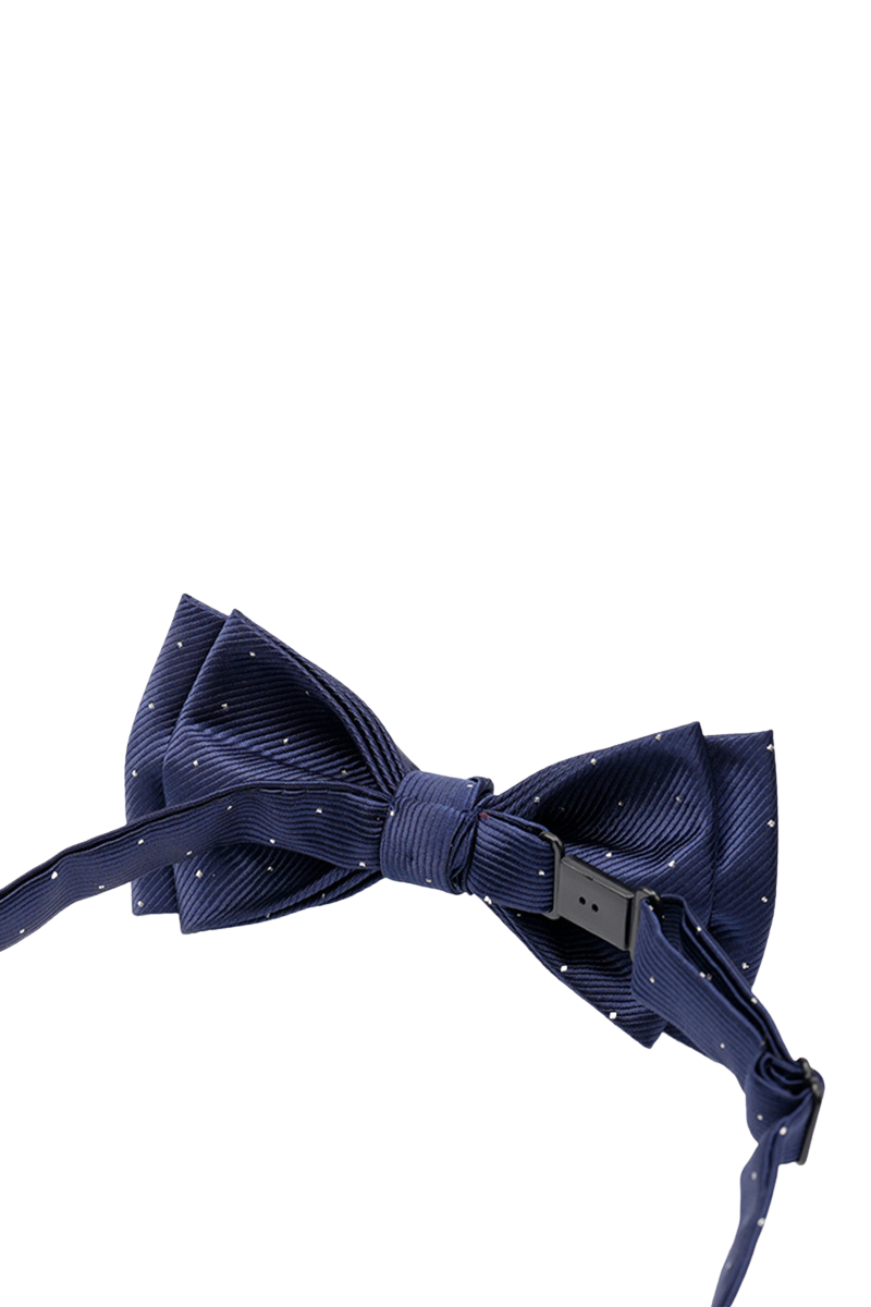 Blue Elegant Polka Dots Pre-Tied Bow Tie