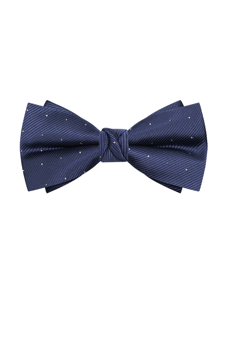 Blue Elegant Polka Dots Pre-Tied Bow Tie