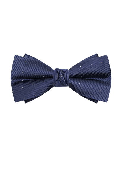 Blue Elegant Polka Dots Pre-Tied Bow Tie