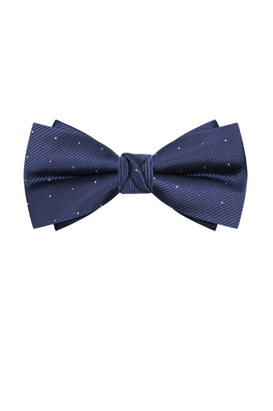 Blue Elegant Polka Dots Pre-Tied Bow Tie
