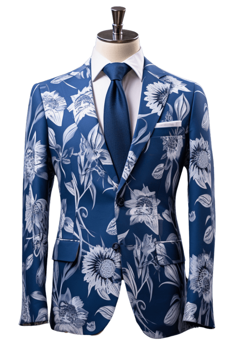 Costume bleu coupe moderne à 2 boutons avec ceinture flexible