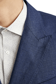 Blue Italian Linen Double Breasted Notch Lapel Suit