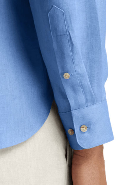 Blue Linen Classic Solid Shirt
