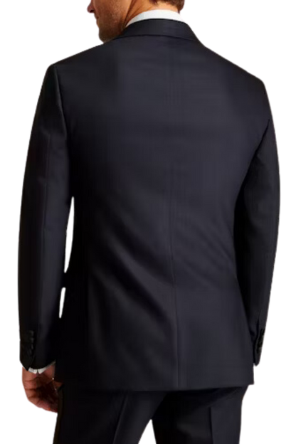 Traje de esmoquin de inspiración vintage en azul, de lana italiana elástica y lujosa