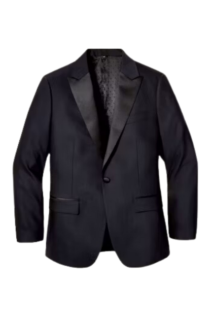 Traje de esmoquin de inspiración vintage en azul, de lana italiana elástica y lujosa