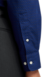 Blue Non-Iron Cotton Dot Casual Shirt