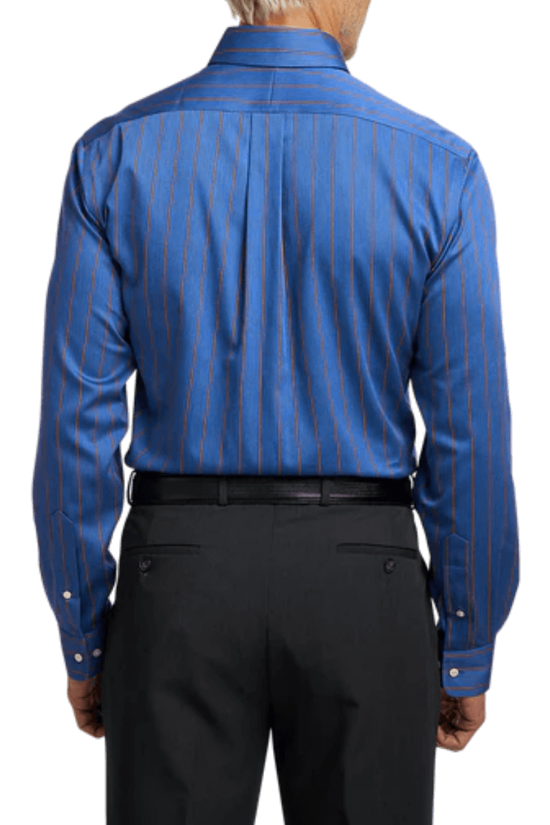 Blue Non-Iron Cotton Stripe Casual Shirt