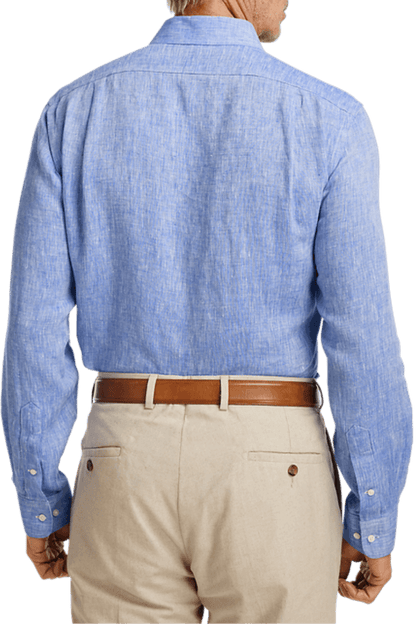 Blue Non-Iron Linen Dres Shirt