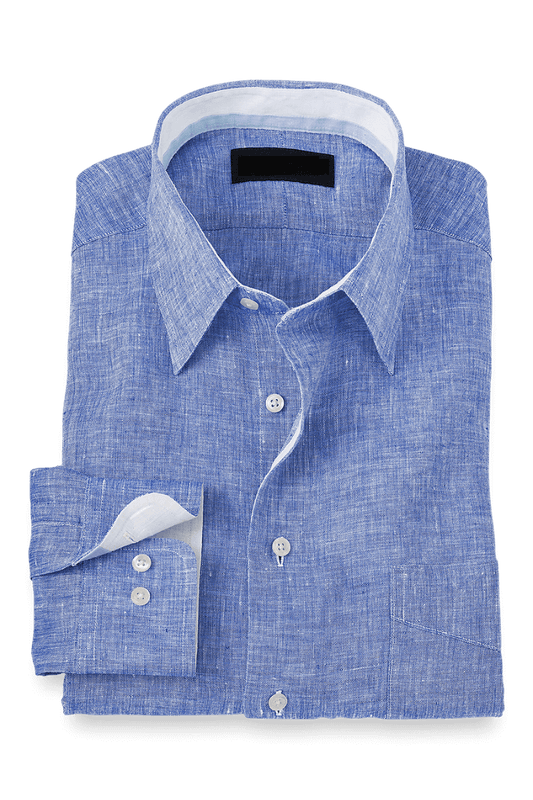 Blue Non-Iron Linen Dres Shirt