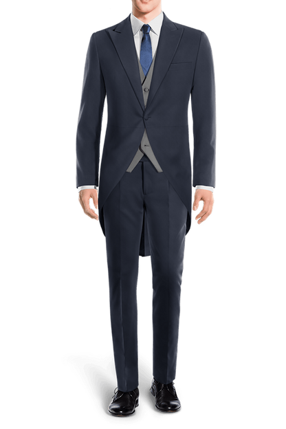 Blue Peak Lapel Morning Dress 2-Piece Suit