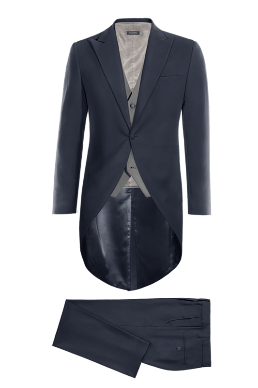 Blue Peak Lapel Morning Dress 2-Piece Suit