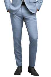 Blue Plaid Wool Lightweight Suit