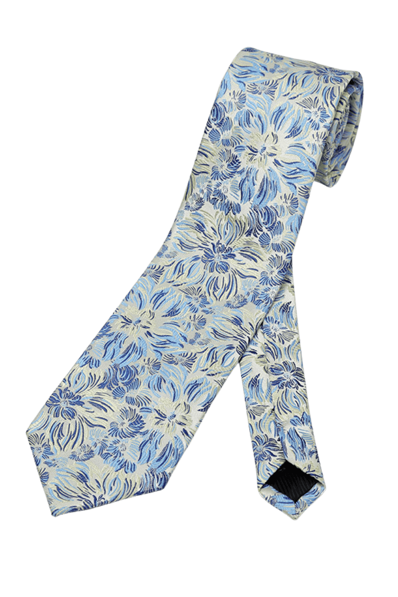 Blue Premium Petite Floral Tie