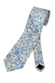 Blue Premium Petite Floral Tie