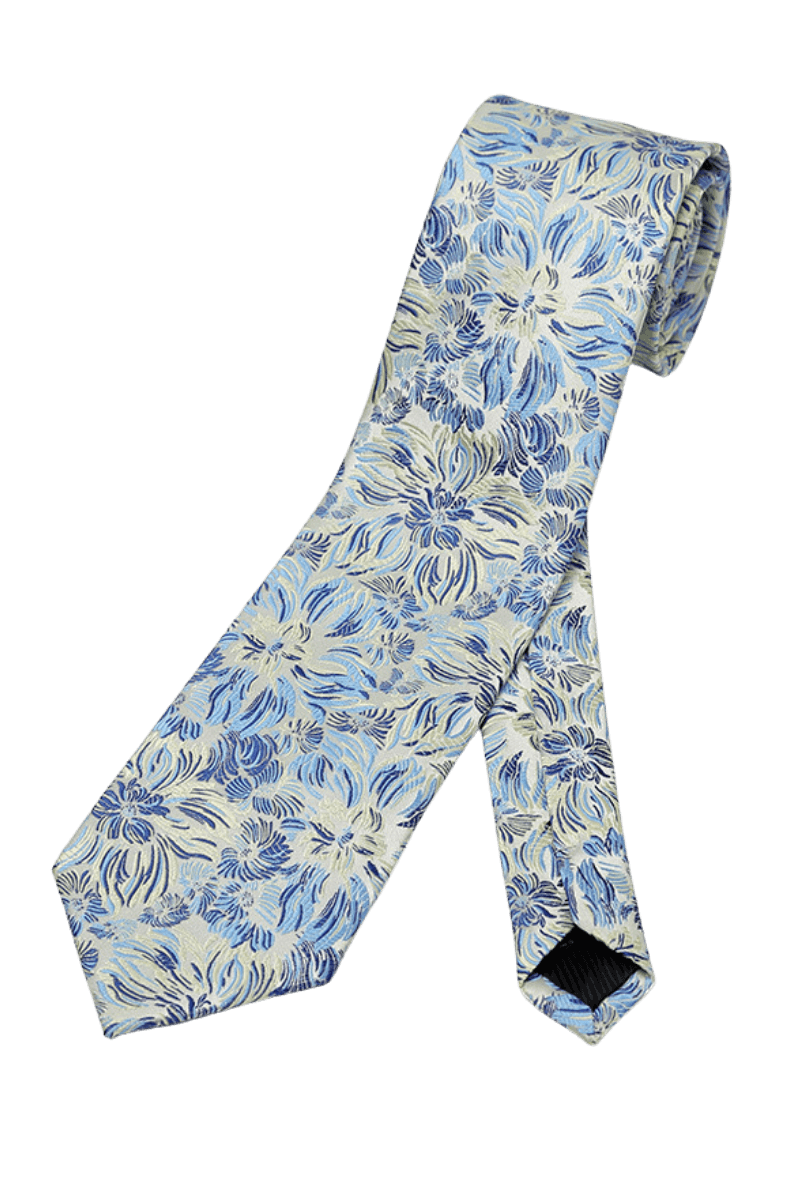 Blaue Premium Petite-Krawatte mit Blumenmuster 