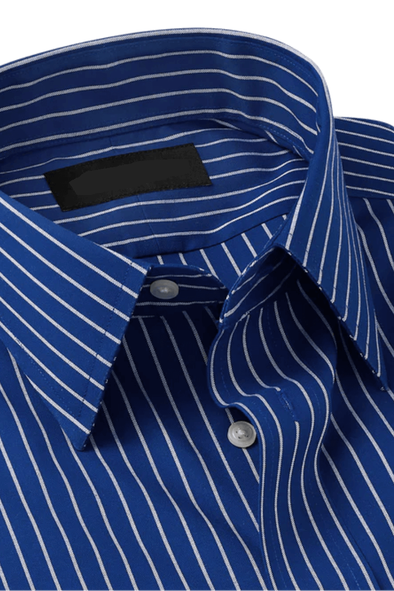 Blue Stretch Non-Iron Stripe Formal Shirt