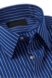 Blue Stretch Non-Iron Stripe Formal Shirt