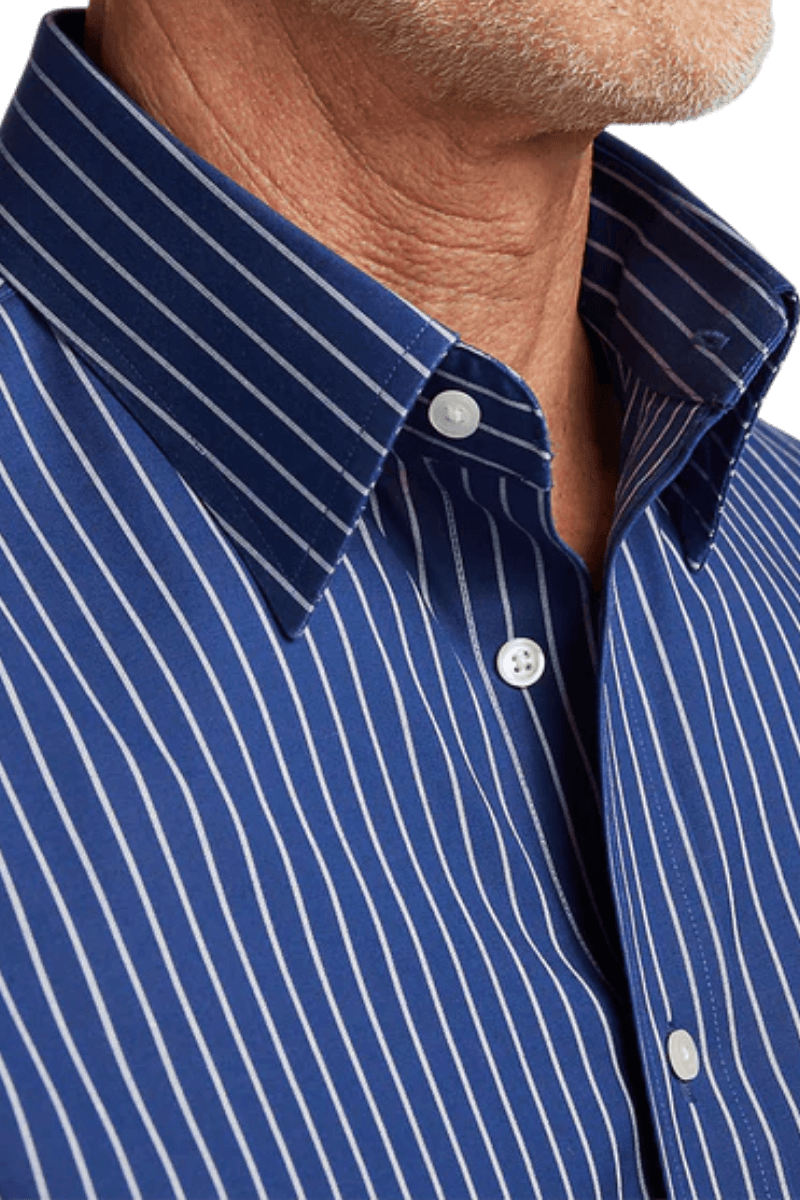 Blue Stretch Non-Iron Stripe Formal Shirt