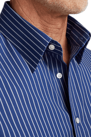 Blue Stretch Non-Iron Stripe Formal Shirt